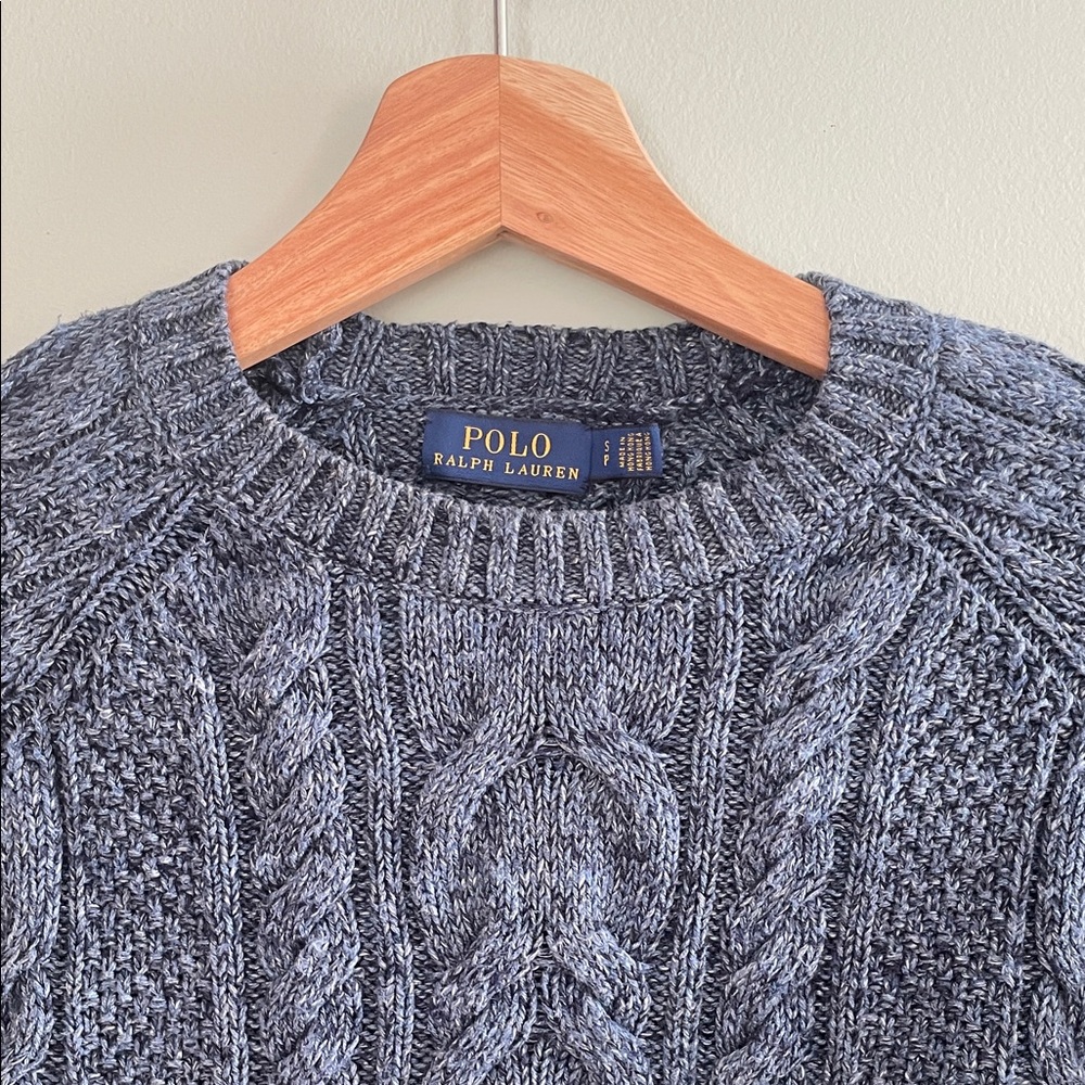 Polo by Ralph Lauren Men's Blue Cable Knit Sweater